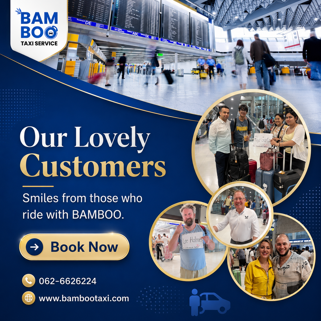 BAMBOO Taxi happy airport transfer customers